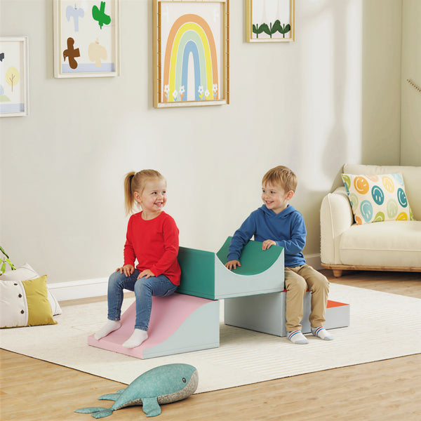 Kletter- und Krabbelset für Kleinkinder 3-teilig hellgrau