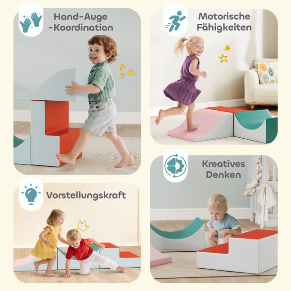 Kletter- und Krabbelset für Kleinkinder 3-teilig hellgrau