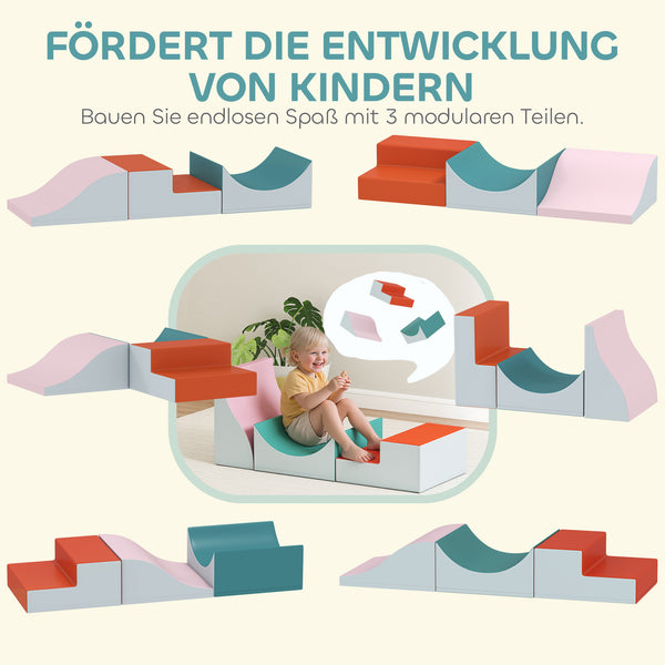 Kletter- und Krabbelset für Kleinkinder 3-teilig hellgrau