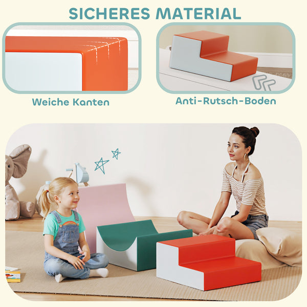 Kletter- und Krabbelset für Kleinkinder 3-teilig hellgrau