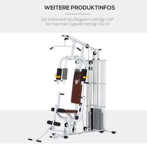 Kraftstation Fitnessstation mit Gewichten Latzug und Beincurl