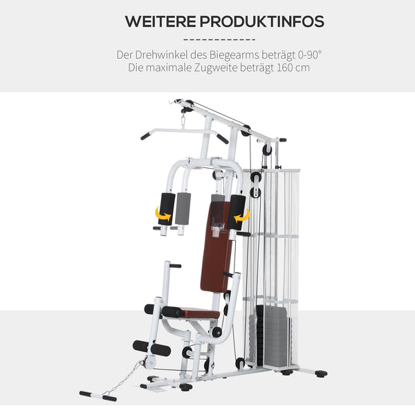 Kraftstation Fitnessstation mit Gewichten Latzug und Beincurl