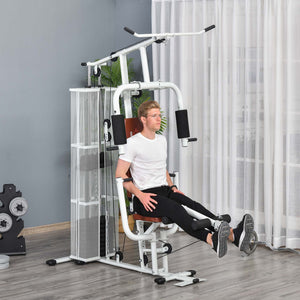 Kraftstation Fitnessstation mit Gewichten Latzug und Beincurl