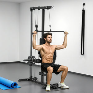 Kraftstation Fitnessgerät mit Ruderzug für Zuhause Heimtraining