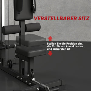 Kraftstation Fitnessgerät mit Ruderzug für Zuhause Heimtraining