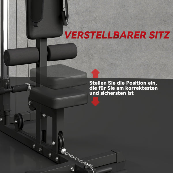 Kraftstation Fitnessgerät mit Ruderzug für Zuhause Heimtraining