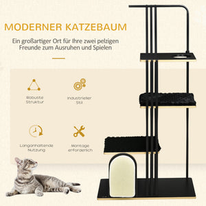 Kratzbaum für Katzen modern mit 3 Plattformen und Liegeflächen