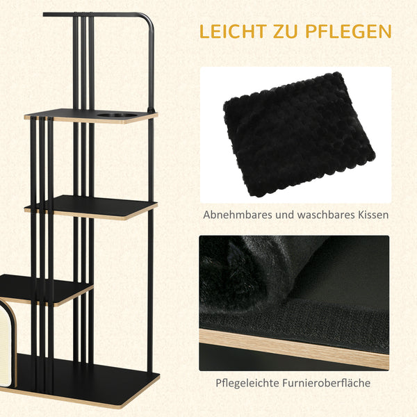 Kratzbaum für Katzen modern mit 3 Plattformen und Liegeflächen