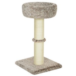 Kratzbaum mit Bett & Sisal-Kratzsäulen für Katzen bis 6kg 87cm Braun