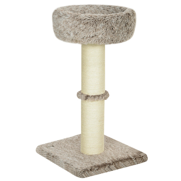 Kratzbaum mit Bett & Sisal-Kratzsäulen für Katzen bis 6kg 87cm Braun