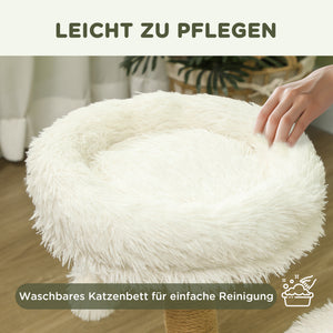 Kratzbaum mit Betten & Spielball für Katzen bis 5kg 61.5cm Weiss