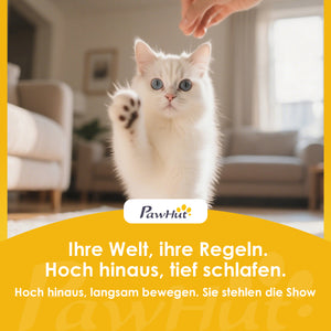 Kratzbaum für Katzen mit Hängematte Höhle und Leiter beige
