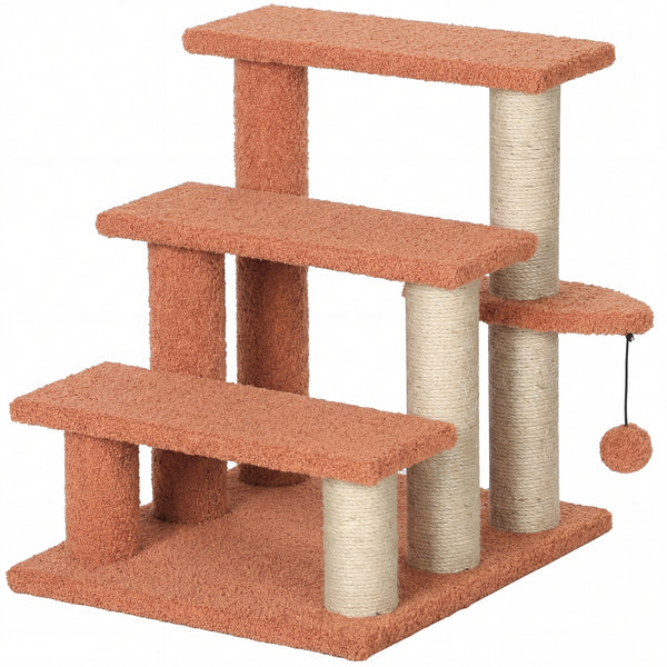 Kratzbaum Haustiertreppe mit 3 Stufen und Spielball für Katzen
