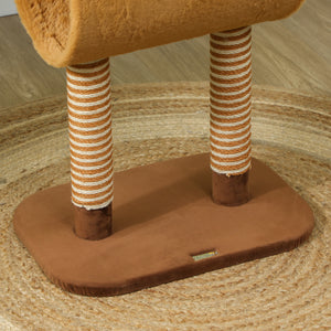 Kratzbaum mit Höhle und Spielball für Katzen 98cm braun