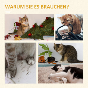 Kratzbaum mit Höhle & Spielbällen 130cm Beige