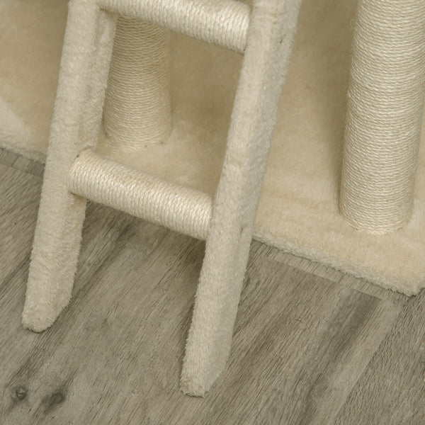 Kratzbaum mit Höhle & Spielbällen 130cm Beige