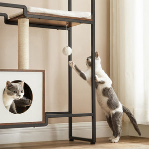 Kratzbaum Katzenbaum 2-in-1 Kommode Vintage Braun