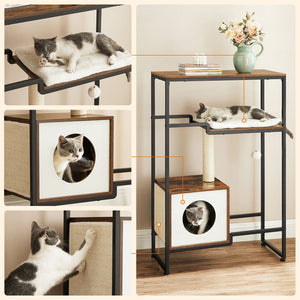 Kratzbaum Katzenbaum 2-in-1 Kommode Vintage Braun