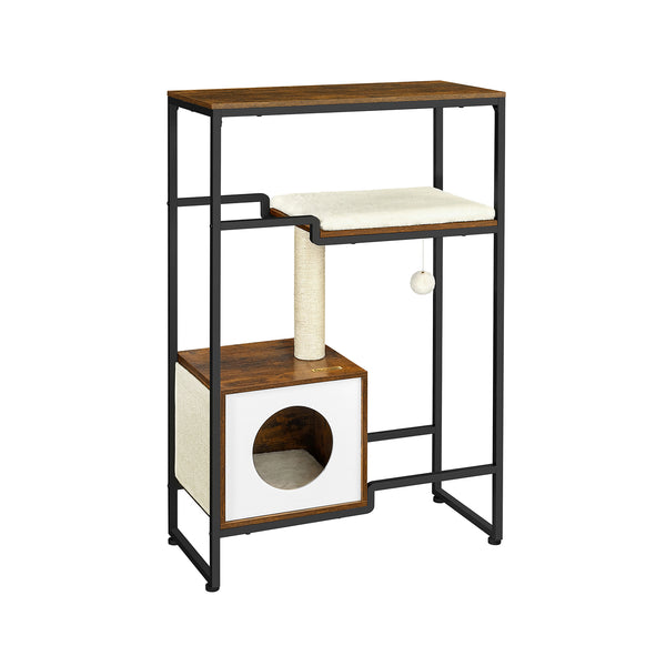 Kratzbaum Katzenbaum 2-in-1 Kommode Vintage Braun