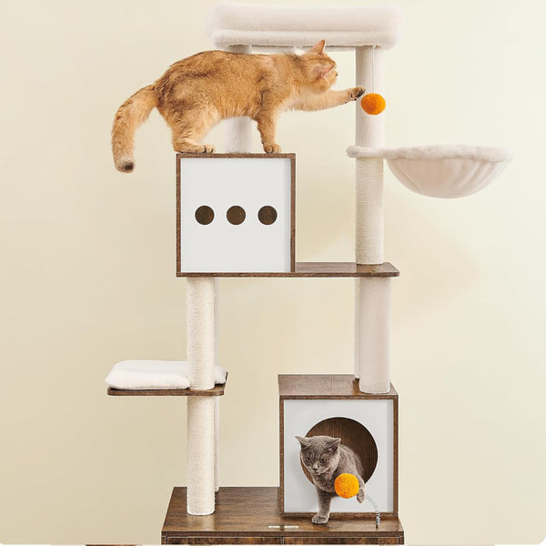 Kratzbaum Katzenbaum mit Platz für Katzentoilette Braun