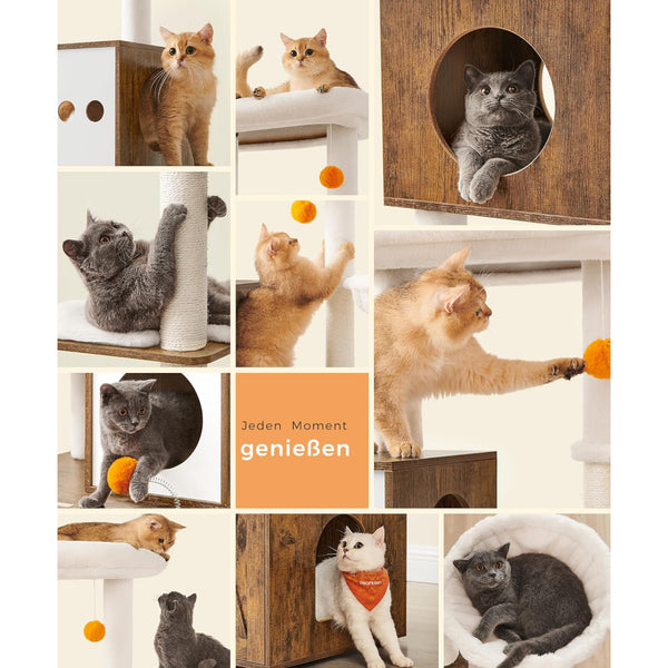 Kratzbaum Katzenbaum mit Platz für Katzentoilette Braun