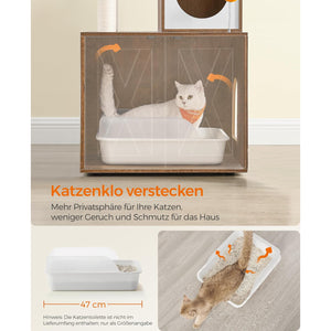 Kratzbaum Katzenbaum mit Platz für Katzentoilette Braun