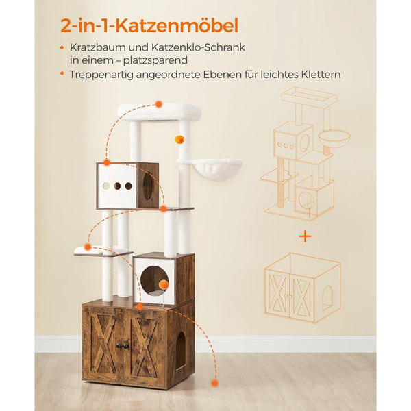 Kratzbaum Katzenbaum mit Platz für Katzentoilette Braun