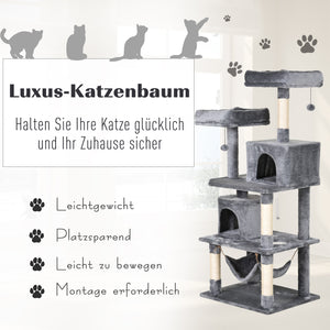 Kratzbaum mit Katzenhöhle & Sisalstämmen Kletterbaum 60x50x145cm