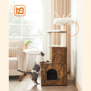 Kratzbaum Katzenbaum Katzentoilette integriert Holz Vintage Braun