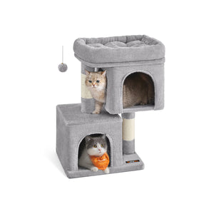 Kratzbaum Katzenbaum Katzenwohnung kleine Katzen 67cm Plüsch Hellgrau