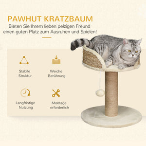 Kratzbaum für kleine Katzen mit Spielball 49cm Cremeweiss