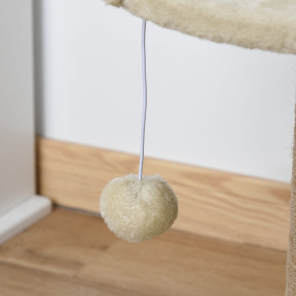 Kratzbaum für kleine Katzen mit Spielball 49cm Cremeweiss