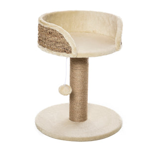 Kratzbaum für kleine Katzen mit Spielball 49cm Cremeweiss