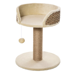 Kratzbaum für kleine Katzen mit Spielball 49cm Cremeweiss