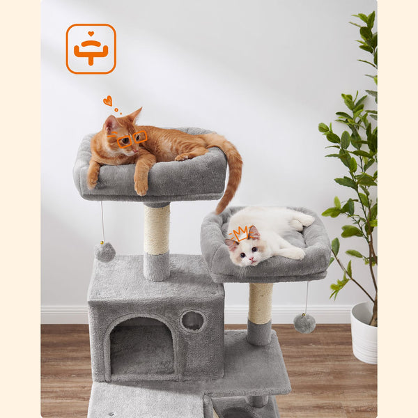 Kratzbaum Katzenbaum Spielturm Kletterturm 144cm Holz Weiss