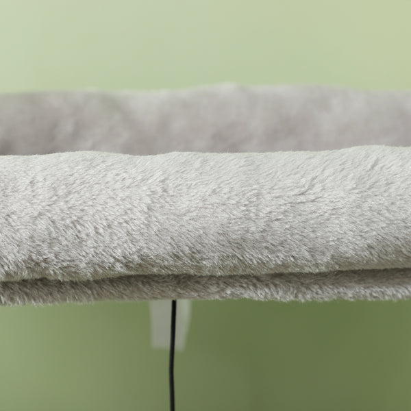 Kratzbaum für Katzen mit Haus Bett und Plattformen hellgrau