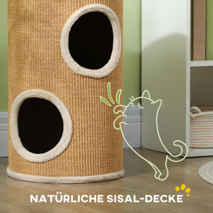 Kratzbaum für Katzen stabil mit Sisal und Plüsch viel Platz