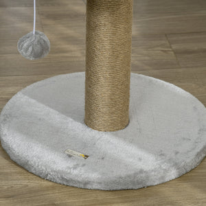 Kratzbaum mit Katzenbett und Spielball 49cm hoch grau