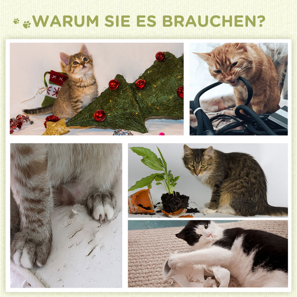 Kratzbaum mit Spielball leicht zu bewegen 52cm Beige