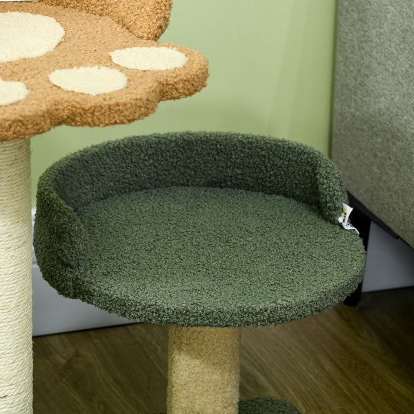 Kratzbaum mit Spielball leicht zu bewegen 52cm Beige