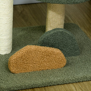 Kratzbaum mit Spielball leicht zu bewegen 52cm Beige