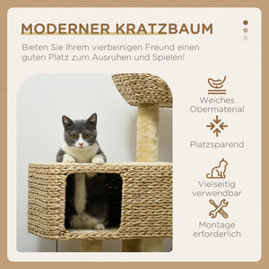 Kratzbaum mit Spielball Sisal 98cm Beige