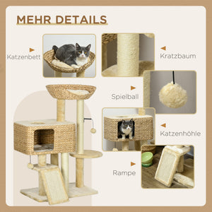 Kratzbaum mit Spielball Sisal 98cm Beige