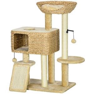 Kratzbaum mit Spielball Sisal 98cm Beige