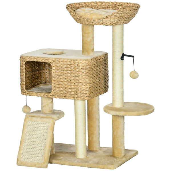 Kratzbaum mit Spielball Sisal 98cm Beige