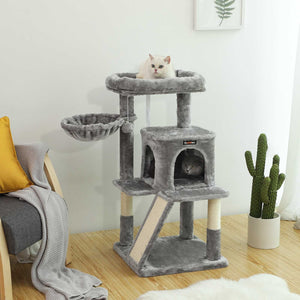 Kratzbaum Katzenbaum stabil grosse Katzen Holz Hellgrau