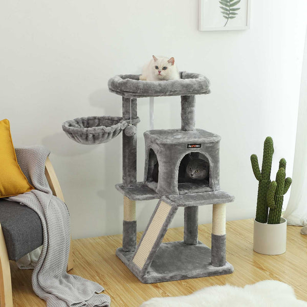 Kratzbaum Katzenbaum stabil grosse Katzen Holz Hellgrau