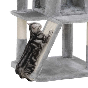 Kratzbaum Katzenbaum stabil grosse Katzen Holz Hellgrau