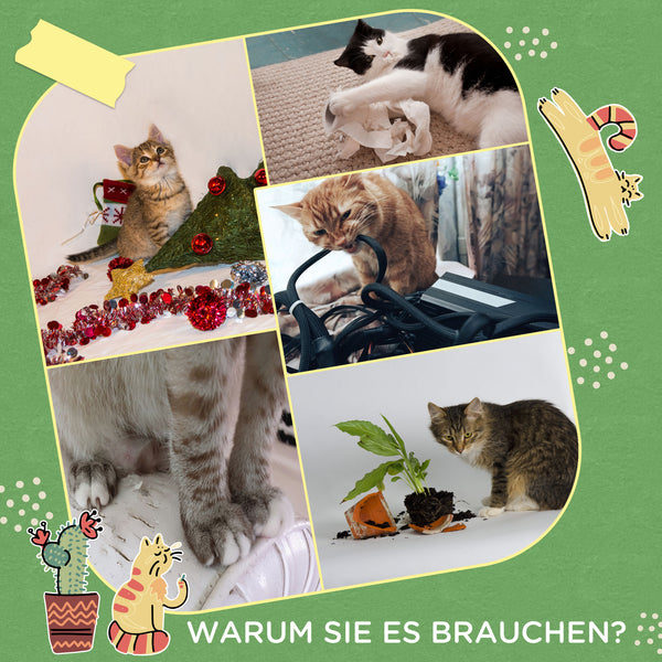 Kratzmatte Kakteen-Design Juteseil 2er-Set Weiss & Grün