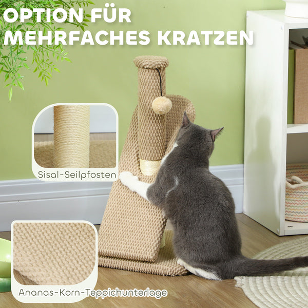 Kratzstamm Sisal mit Spielball 54cm Cremeweiss